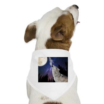 Wolf heult auf dem Mond / Wolf Mond Nachthimmel Sta - Hunde-Bandana - Weiß - Vorne