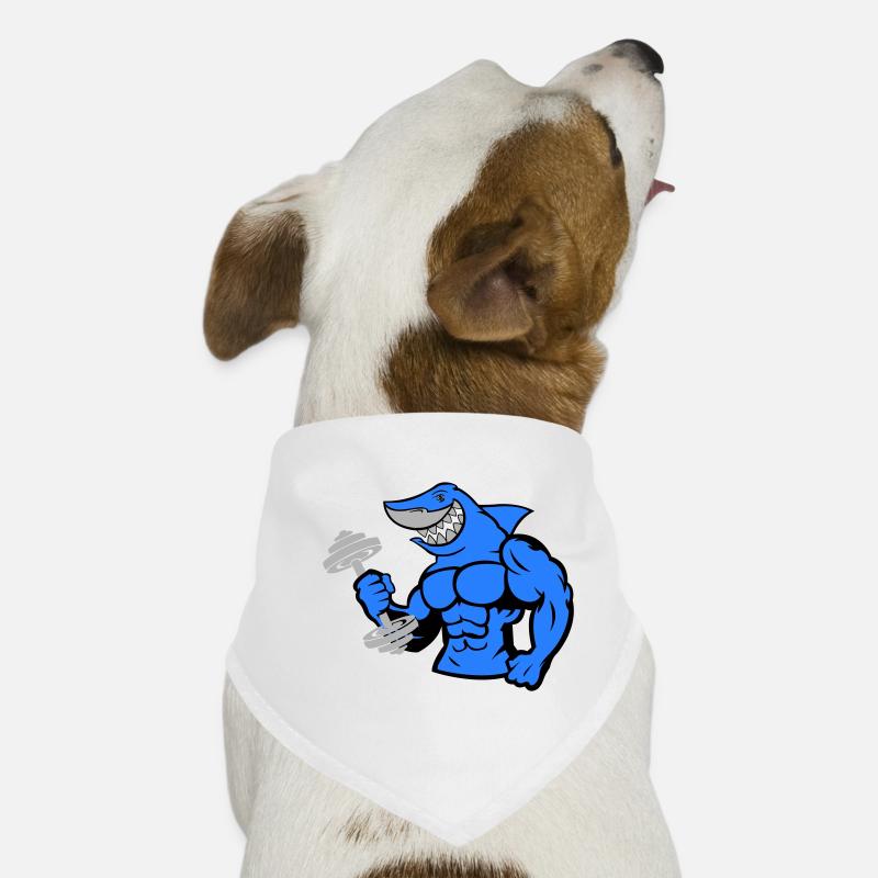 shark shark bodybuilding dumbbell 1 Dog Bandana