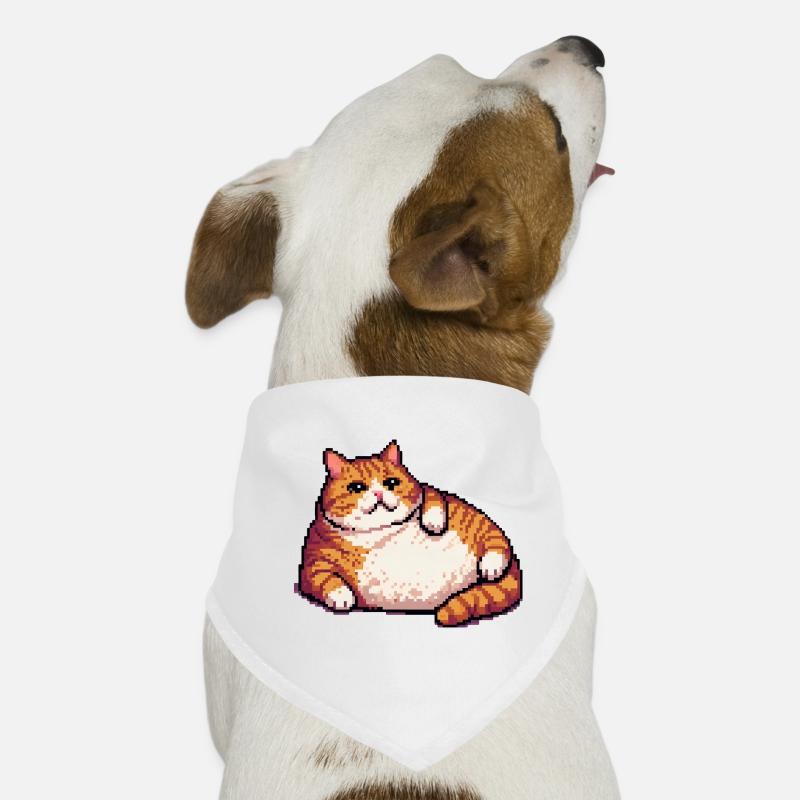 Fat ginger cat pixel art Dog Bandana