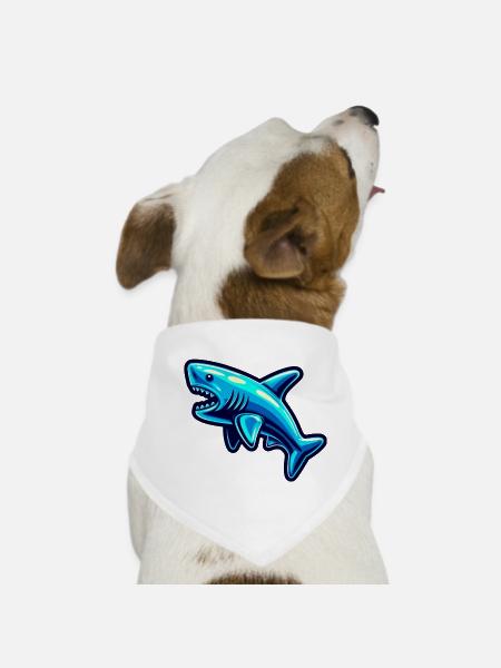 Shark - Dog Bandana - white - Front