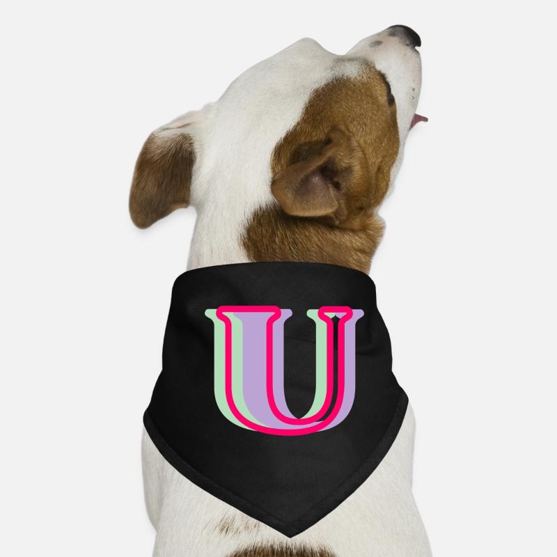 Multicolored letter u Dog Bandana