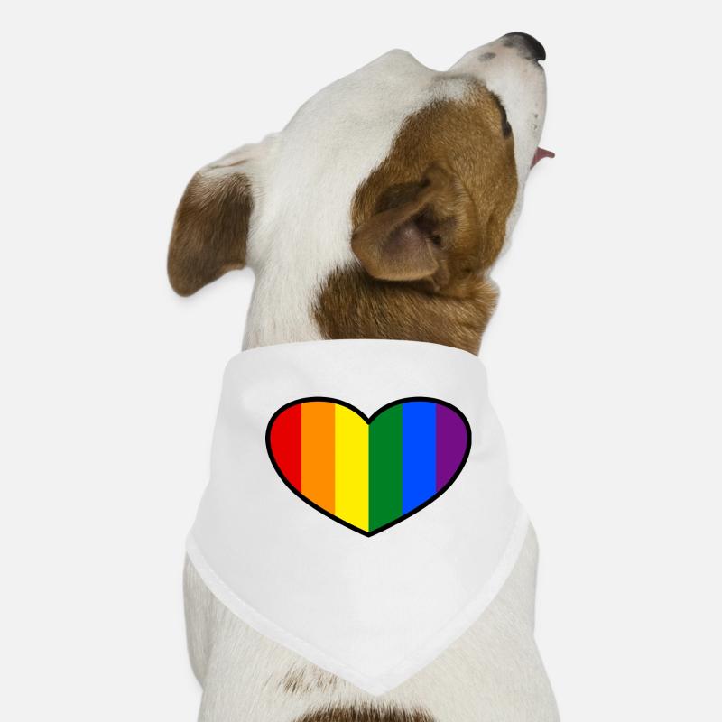 Drapeau de la fierté en forme de cœur Bandana pour chien