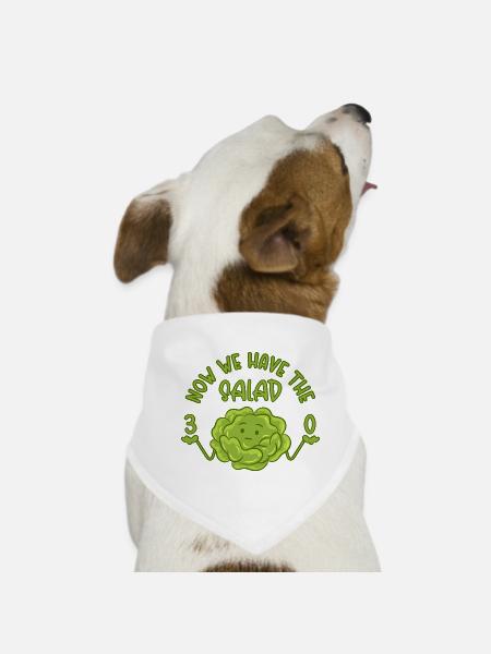 30. Geburtstag - Now we have the salad 30 - Hunde-Bandana - Weiß - Vorne