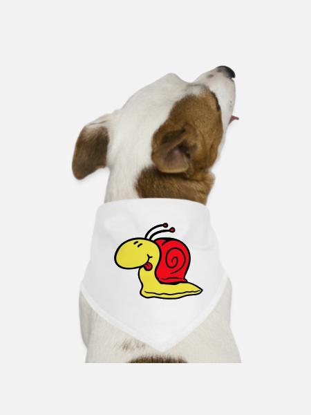 Snail cheeky tongue sticking out quickly small - Dog Bandana - white - Front
