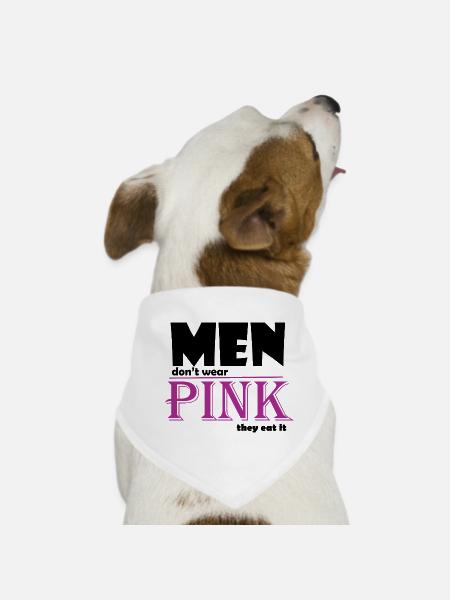 Pink Serif Logo Tee Art - Dog Bandana - white - Front