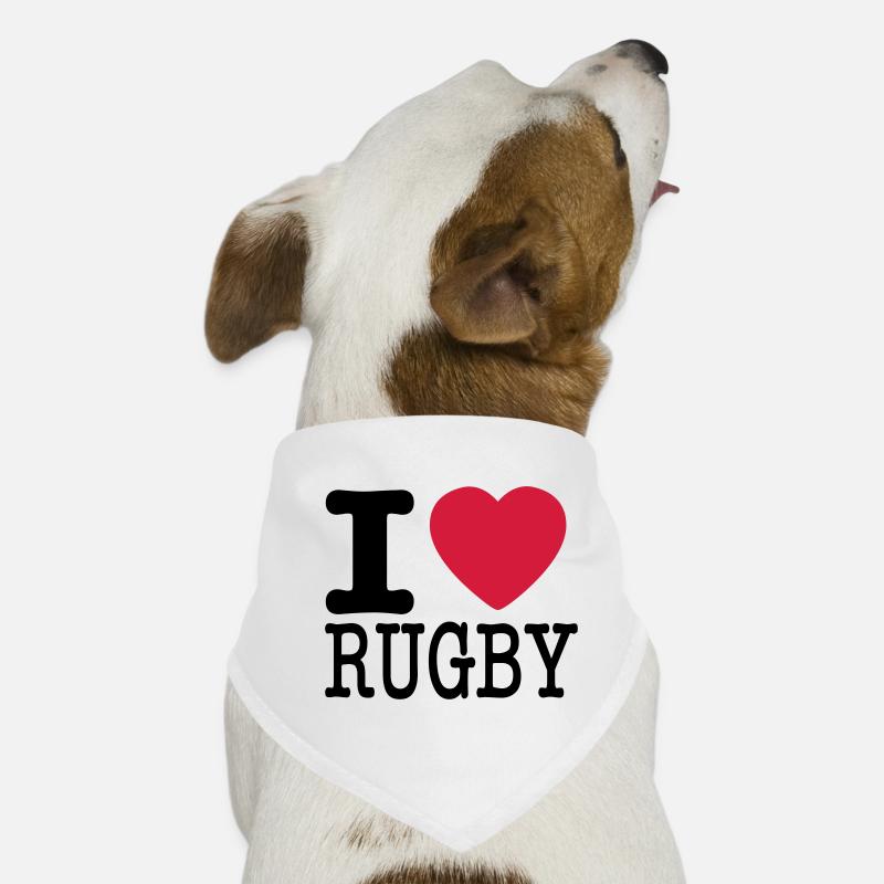 Ich liebe Rugby Hunde-Bandana