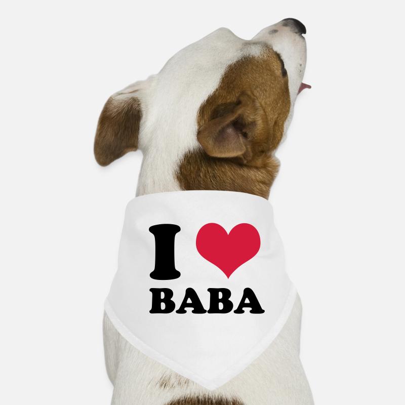i love baba - Hunde-Bandana - Weiß