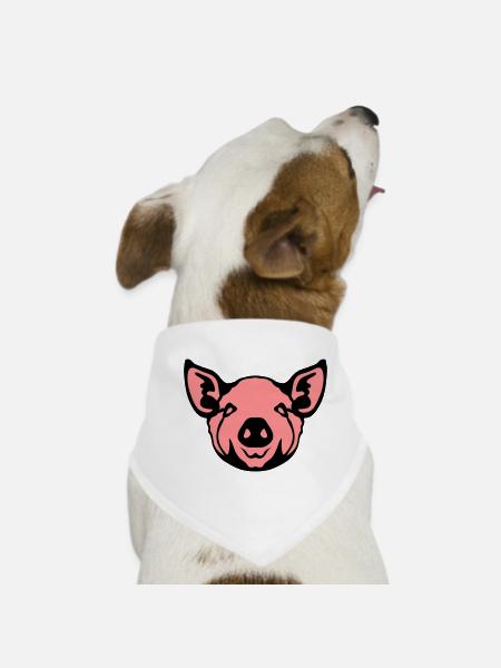 Schweinekopf Schweineseite 8 - Hunde-Bandana - Weiß - Vorne