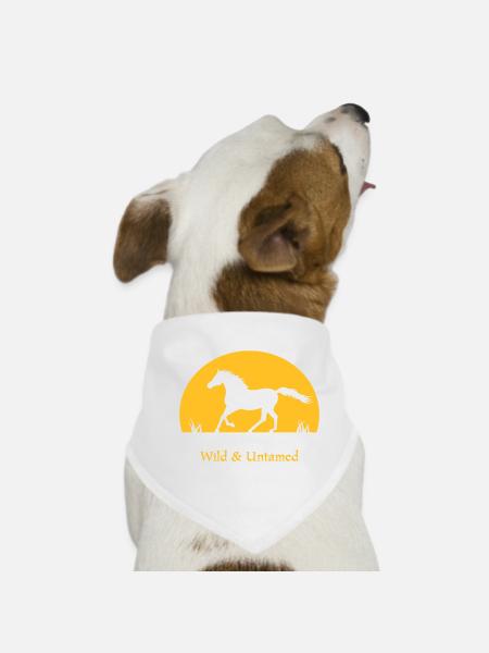 Sunset Horse wild and untamed - Dog Bandana - white
