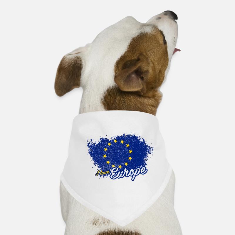 Ich liebe Europa Hunde-Bandana