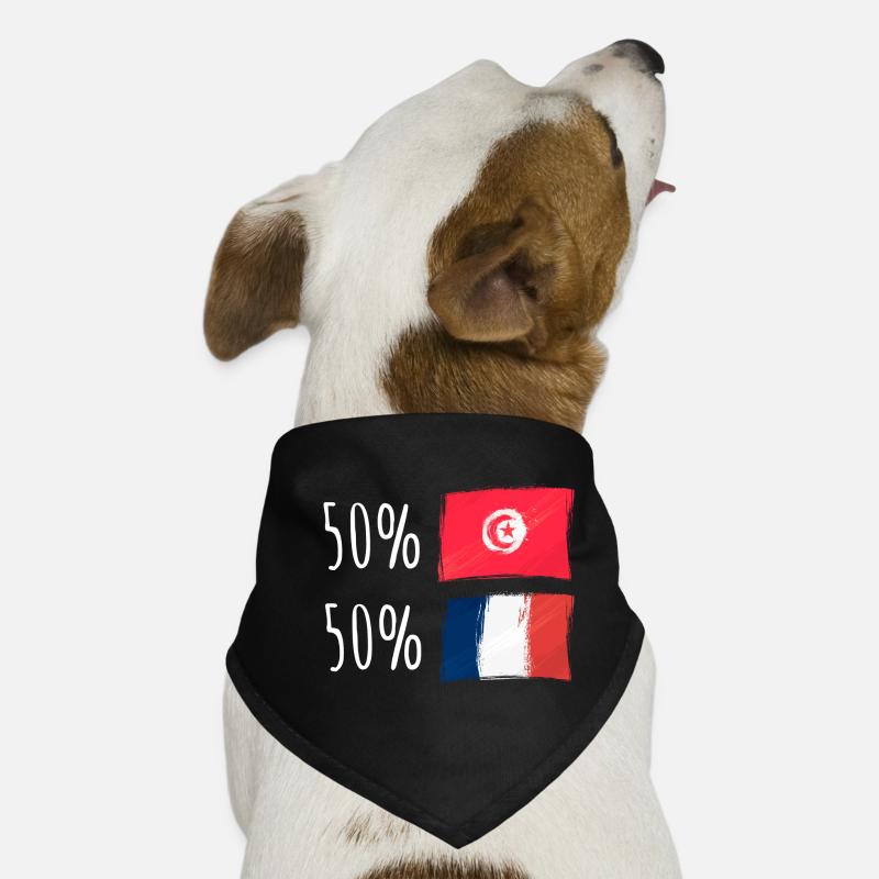 Moitié Français / Moitié tunisien Bandana pour chien
