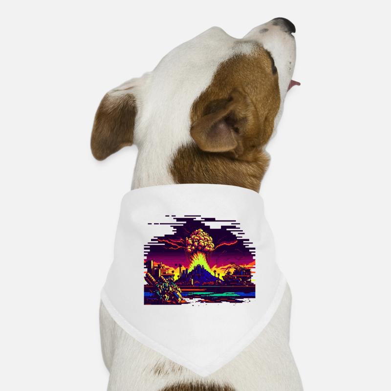 When the atomic bomb explodes in 8 bits Dog Bandana