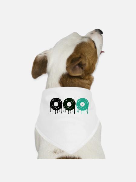 Schallplatten - Hunde-Bandana - Weiß - Vorne
