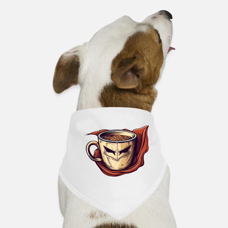Kaffee und Cappuccino als Koffein Superheld Hunde-Bandana