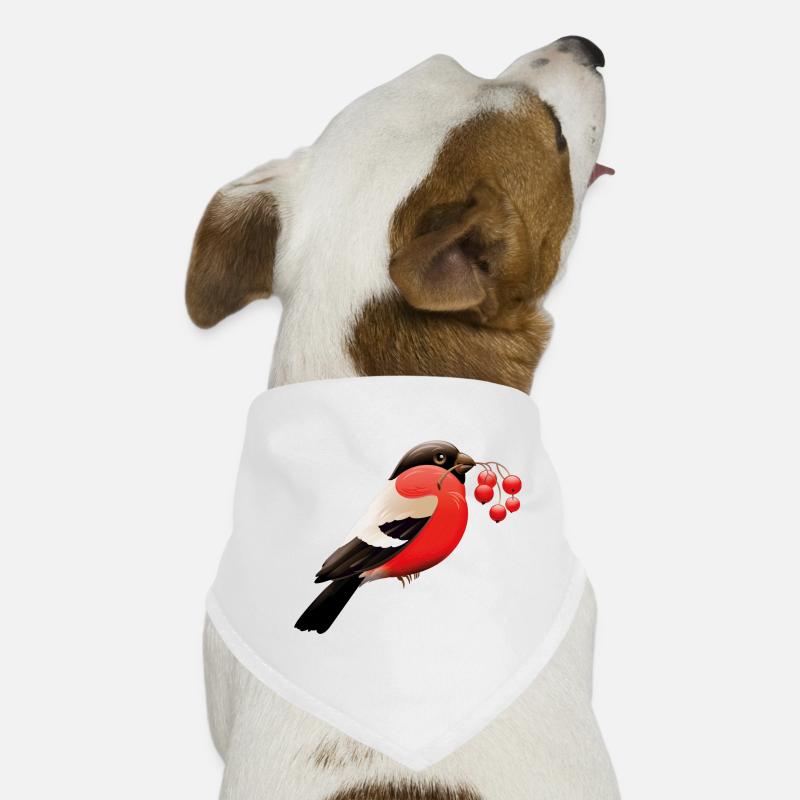 Vogel - Hunde-Bandana - Weiß