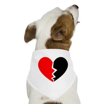 Broken Heart - Gebrochenes Herz - Hunde-Bandana - Weiß - Vorne