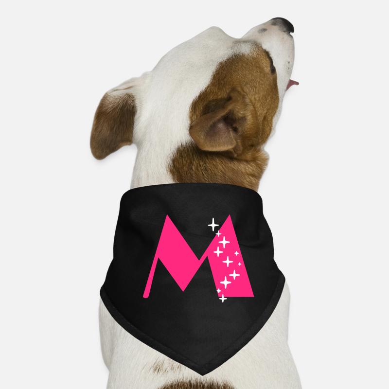 Buchstabe M Glitzer Hunde-Bandana