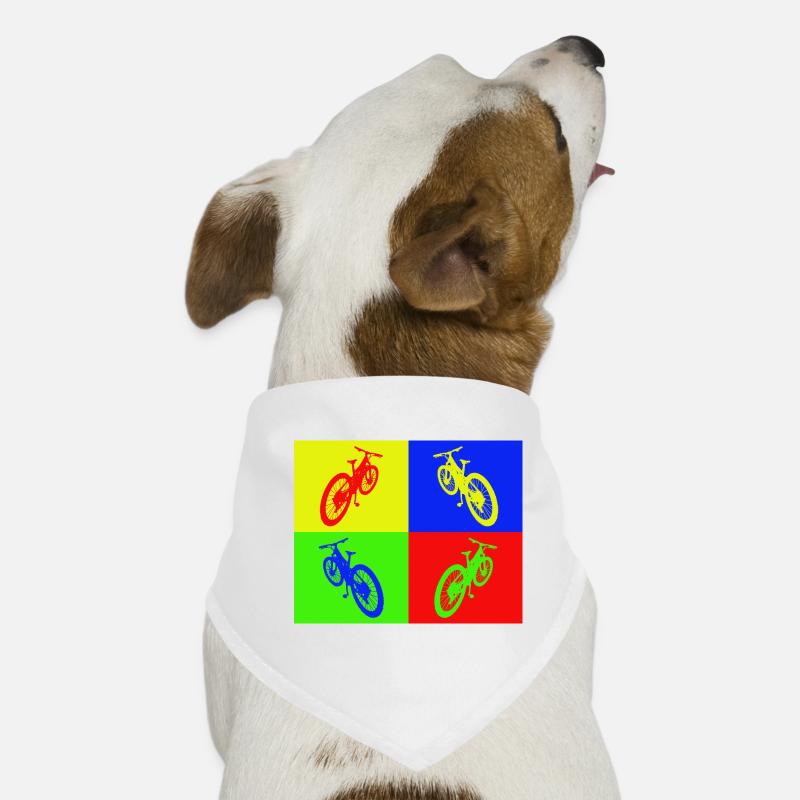 MTB Pop Art color - Hunde-Bandana - Weiß