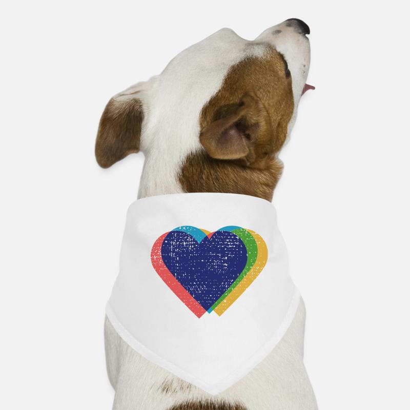 Coeurs Risographe coloré Bandana pour chien
