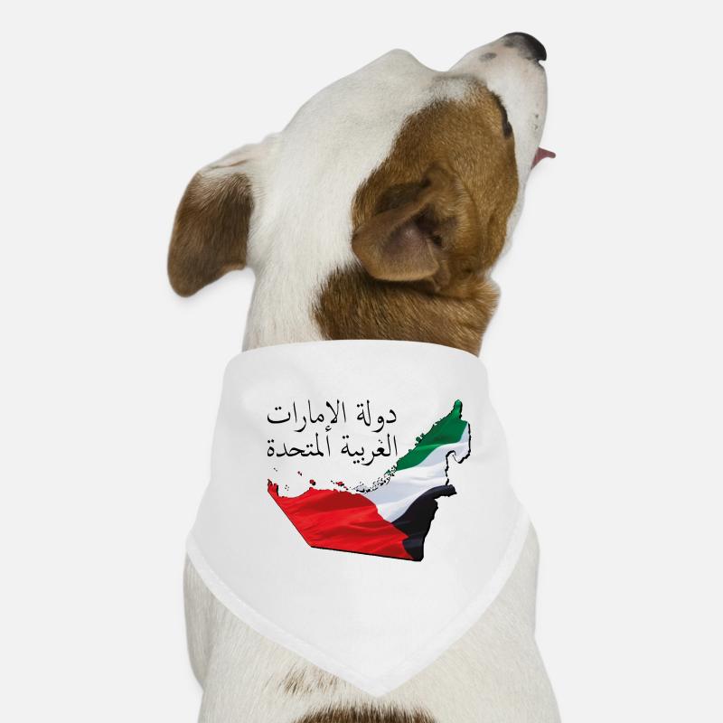 (Émirats arabes unis) Drapeau des Émirats sur la carte des Émirats AE Bandana pour chien