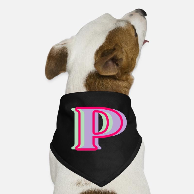 Lettre p multicolore Bandana pour chien