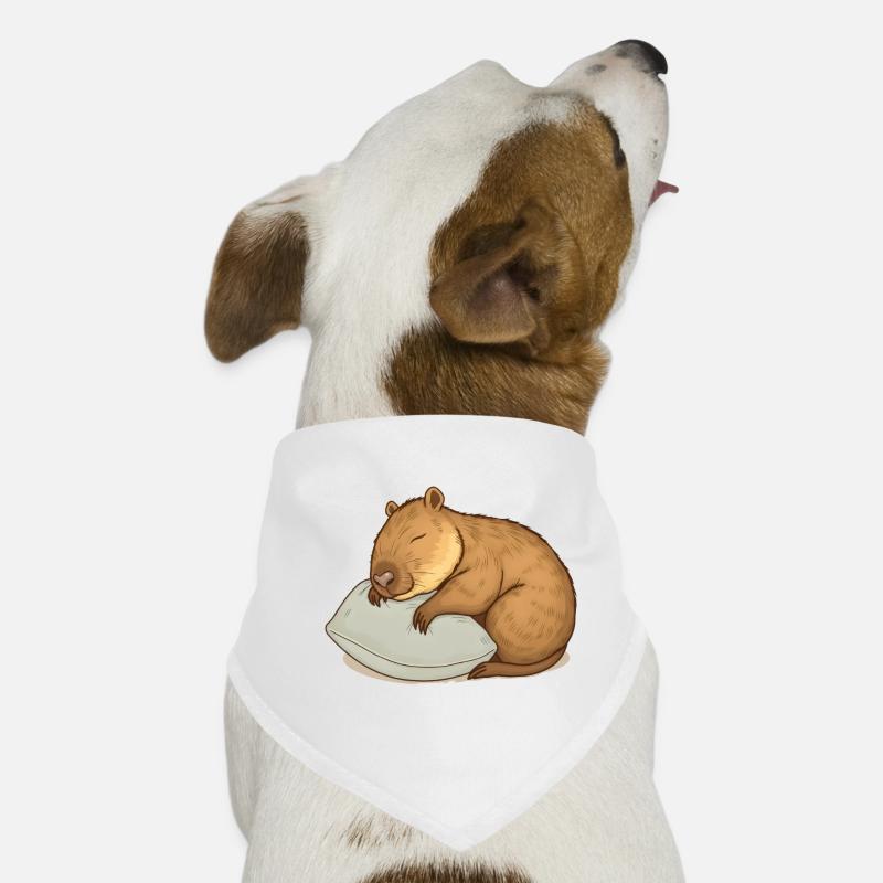 Süßes schlafendes Capybara - Hunde-Bandana - Weiß