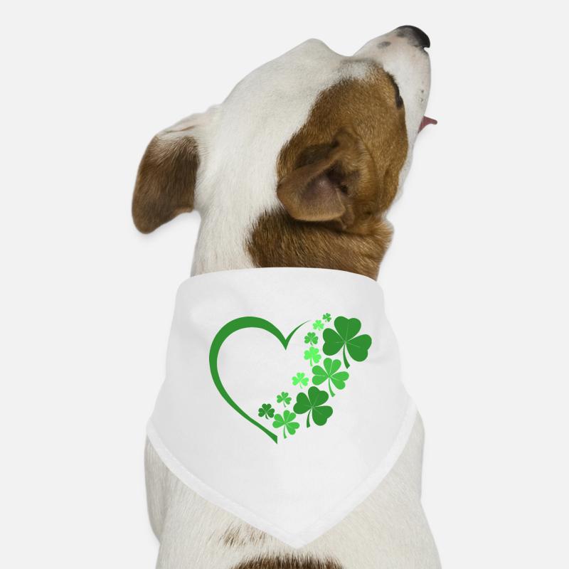 Glücksherz - Hunde-Bandana - Weiß