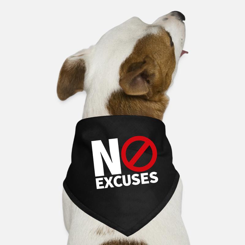 NO EXCUSES white Dog Bandana