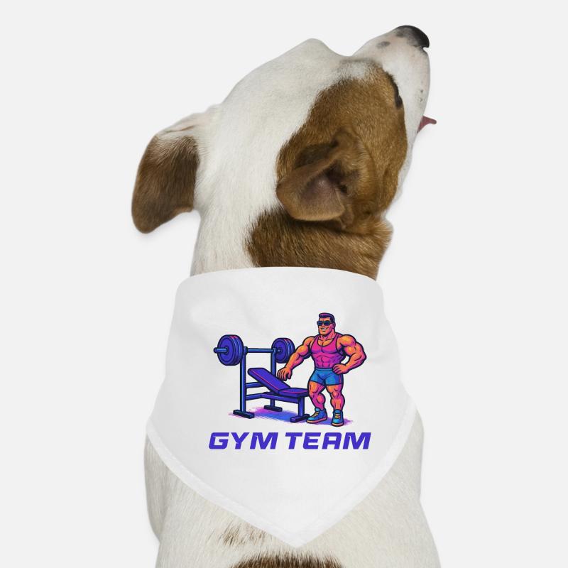 Bodybuilder Gym Comic Dog Bandana