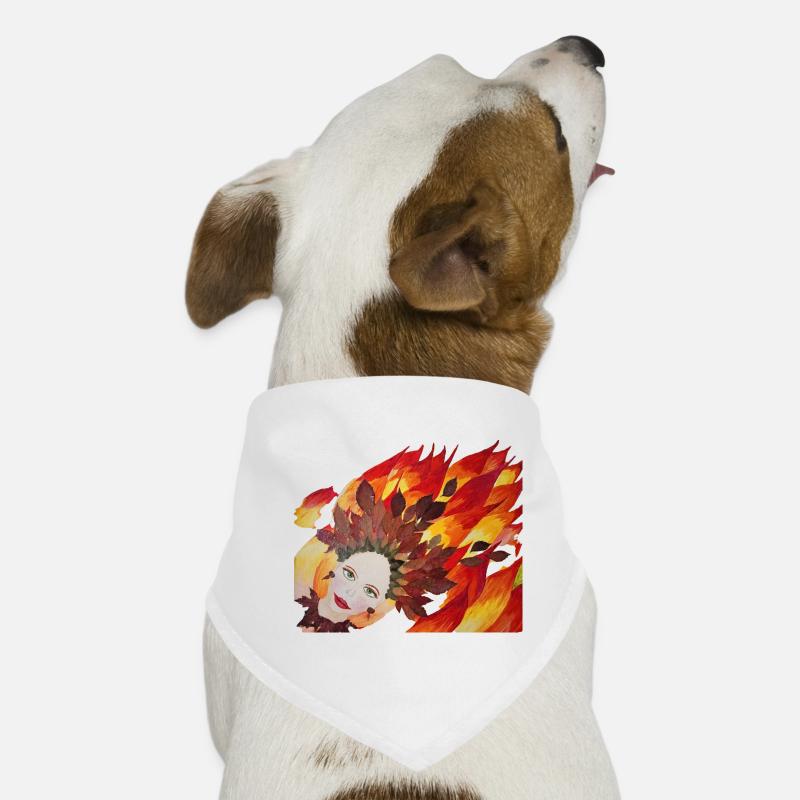 Face de la couronne de feuilles de feu d’automne Bandana pour chien