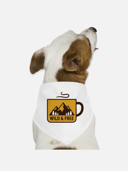 Heisse Tasse Berge Abzeichen - Hunde-Bandana - Weiß - Vorne