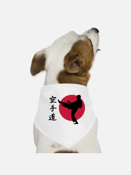 Karate - Hunde-Bandana - Weiß - Vorne