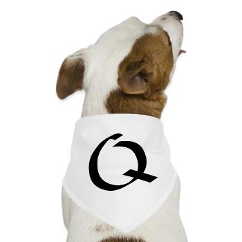 Buchstabe Q – Handgeschriebene Kalligraphie - Hunde-Bandana - Weiß - Vorne