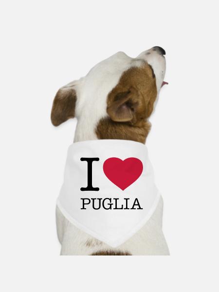 I LOVE PUGLIA Apulia Italy Italy - Dog Bandana - white - Front