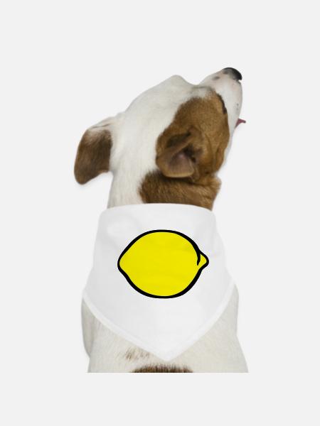 Zitrone - Hunde-Bandana - Weiß