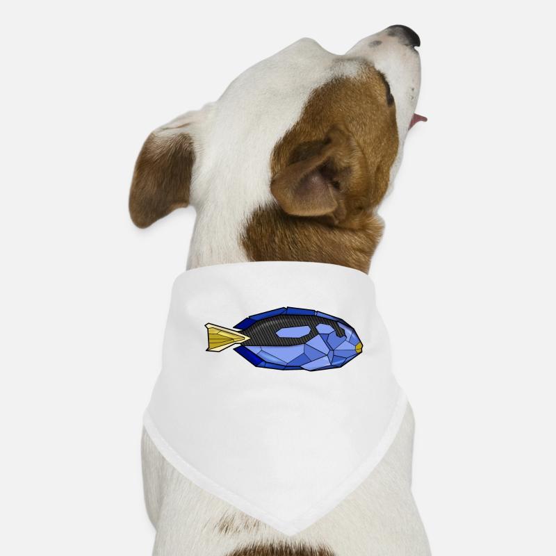 Geometrisch Doktorfisch - Hunde-Bandana - Weiß