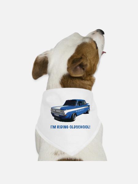 I ́m Riding Oldschool 2 - Dog Bandana - white - Front
