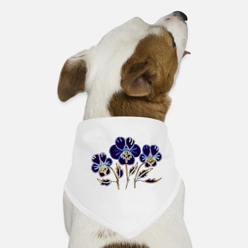 Blumen - Hunde-Bandana - Weiß
