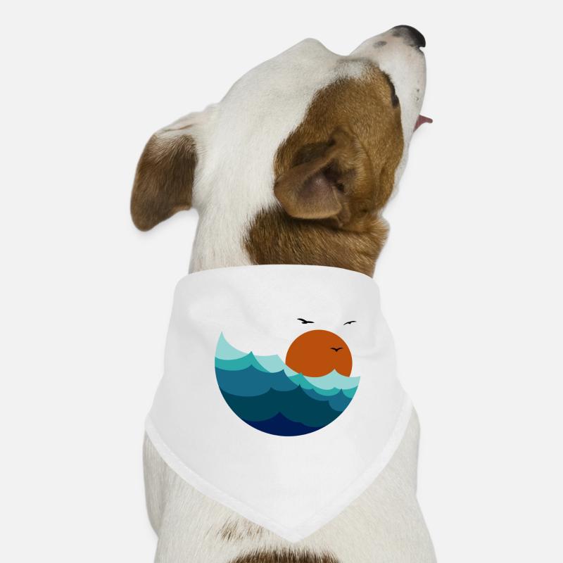 Vagues Coucher de soleil Bandana pour chien