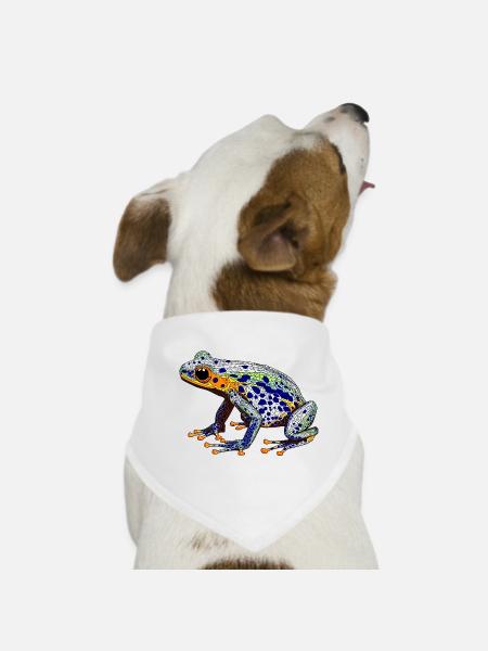 Poison dart frog with a beautiful warning color as an amphibian - Dog Bandana - white - Front