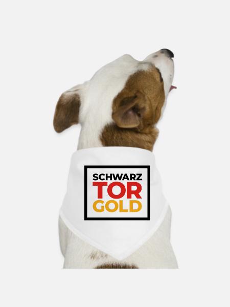 German Sports Teams - SchwarzTorGold Box - Dog Bandana - white - Front