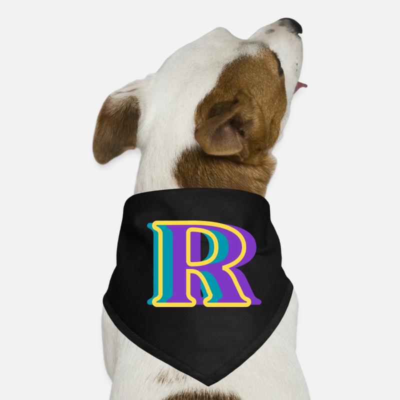 Lettre r multicolore Bandana pour chien