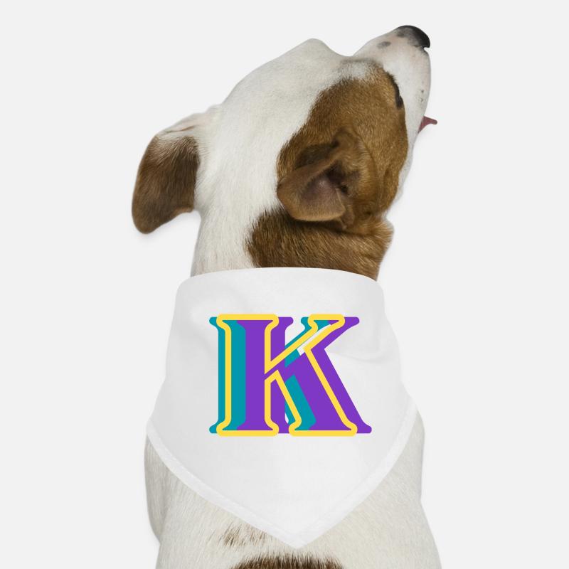 Mehrfarbiger Buchstabe k Hunde-Bandana