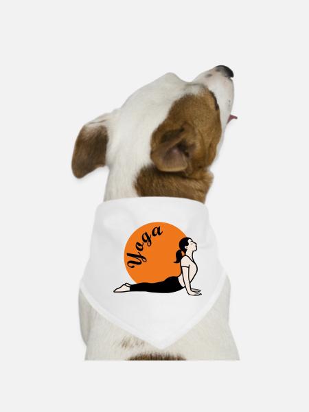 Yoga Love - Dog Bandana - white - Front