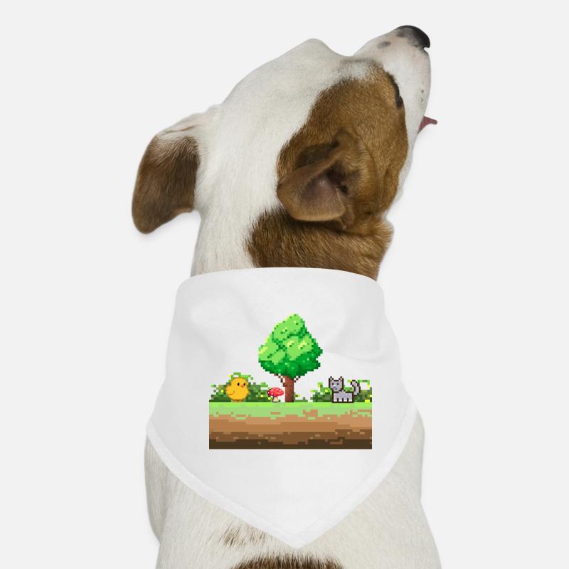Pixelgarten Abenteuer - Hunde-Bandana - Weiß
