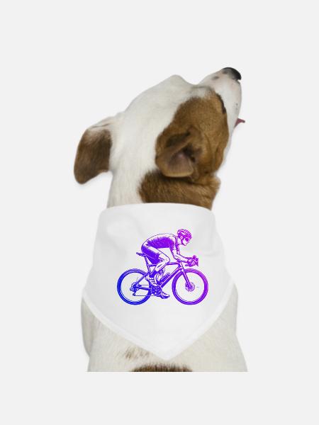 Idée cadeau pour un vélo de route avec vélo de route - Bandana pour chien - blanc - Devant