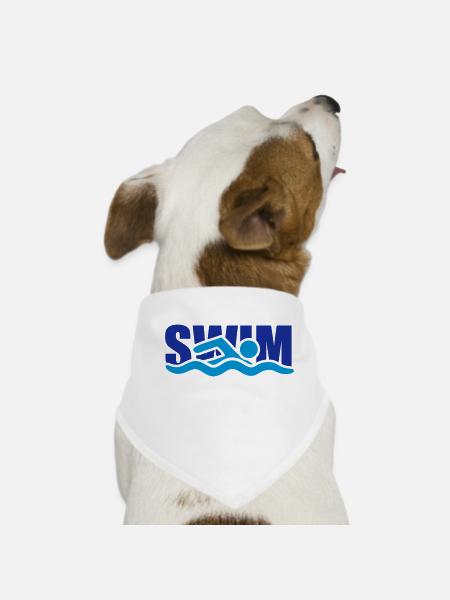 swim logo design schwimmen piktogramm baden schwim - Hunde-Bandana - Weiß - Vorne