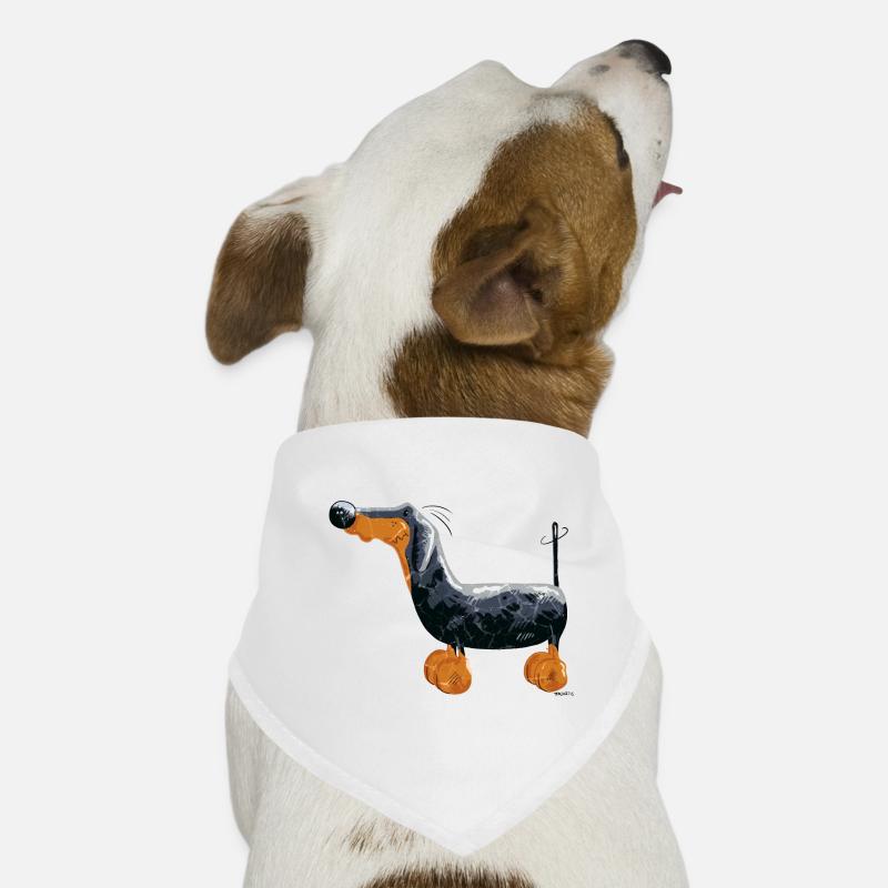Da steht ein Dackel - Hunde-Bandana - Weiß