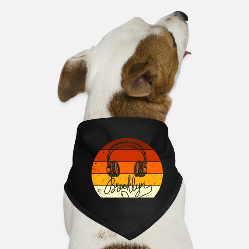 Retro Brooklyn Kopfhörer Hunde-Bandana