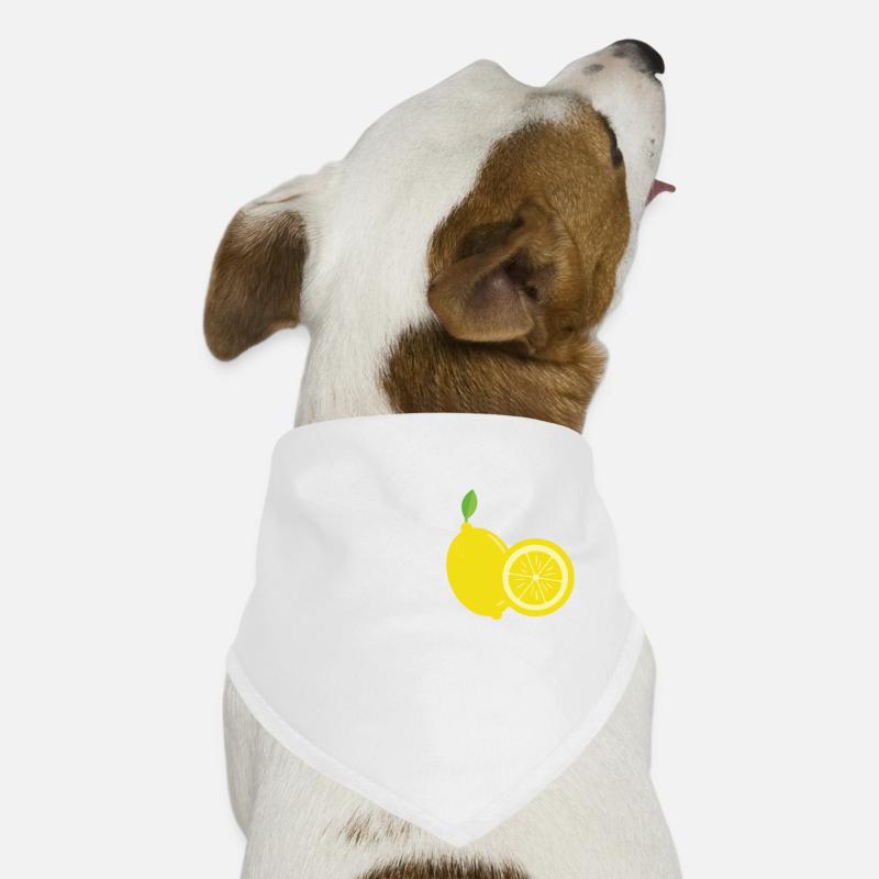 Zitronen mit Spruch Easy peasy lemon squeezy - Hunde-Bandana - Weiß